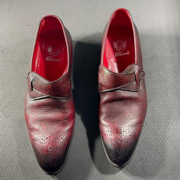 Burdi Black Red Leather Dress Classic Casual Shoes Loafers Mens Size 11 main image 10